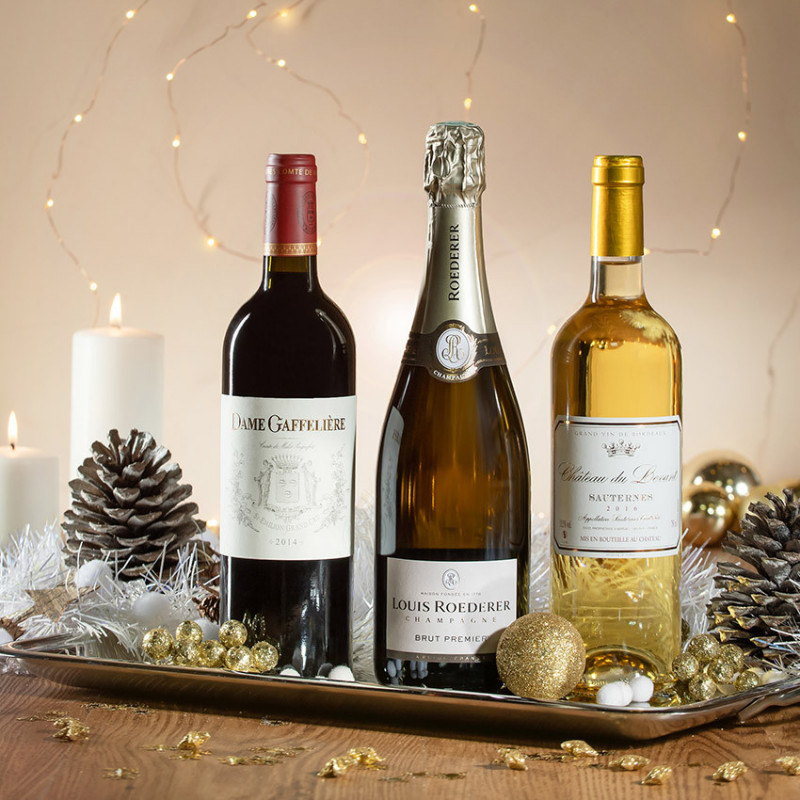 Coffret champagne vin épicerie - Cadeau Noël