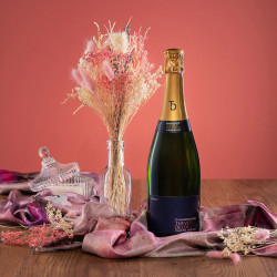idée cadeau original champagne et fleurs