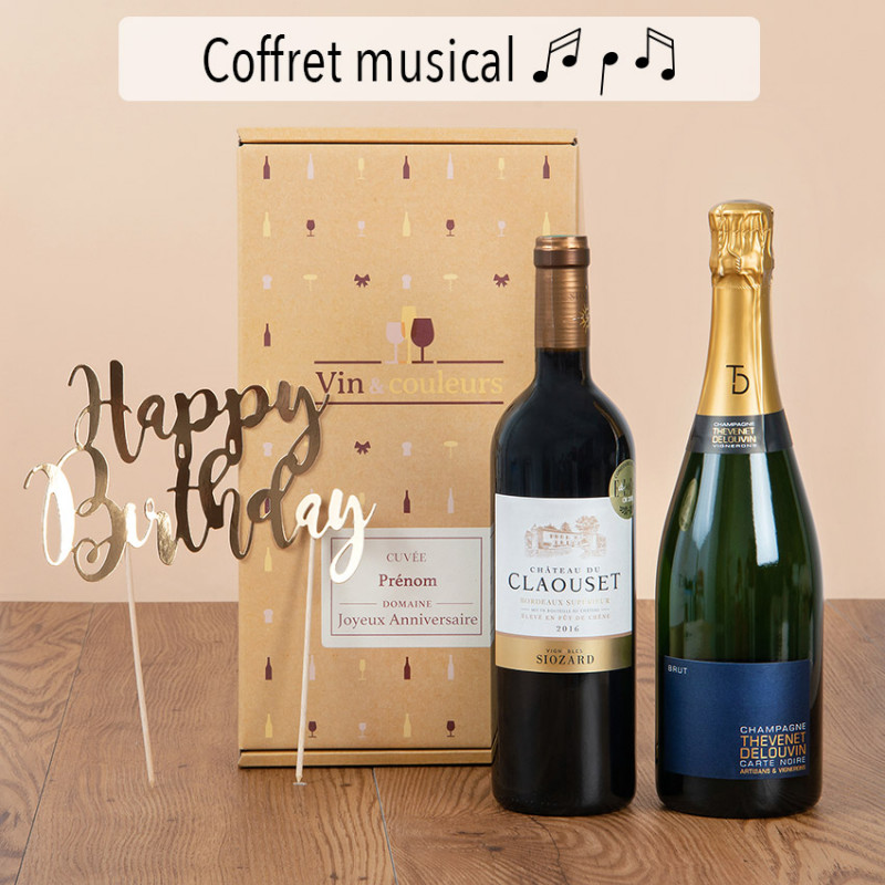 Coffret Cadeau Musical Coffret Vin Et Champagne Special Anniversaire